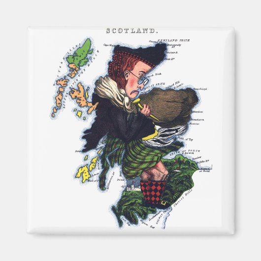Scotland Caricature Map Magneet (Voorkant)