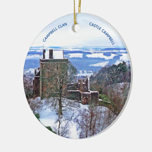 Scotland Castle Campbell Clan Snow Xmas Keramisch Ornament (Links)