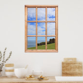 Scotland Castle, Sky and Ocean Uitzicht vanuit een Poster (Keuken)