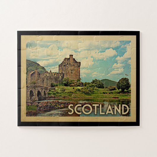Scotland Castle Vintage Travel Legpuzzel (Horizontaal)