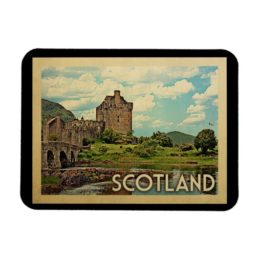 Scotland Castle Vintage Travel Magneet (Horizontaal)