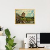 Scotland Castle Vintage Travel Poster (Thuiskantoor)