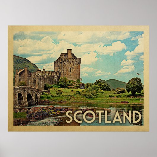 Scotland Castle Vintage Travel Poster (Voorkant)