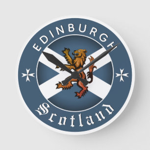 Scotland Clock, Rampant, Edinburgh, Schotse vlag Ronde Klok