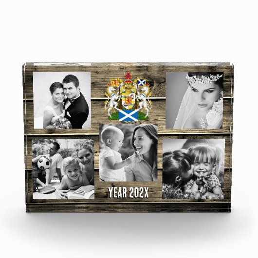 Scotland family photo block,  Scottish flag, wood Fotoblokken (Voorkant)