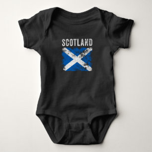 Scotland Flag Distressed - Scottish Flag Romper