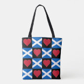Scotland Flag Heart Pattern Patriotic Scottish Tote Bag (Achterkant)