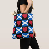 Scotland Flag Heart Pattern Patriotic Scottish Tote Bag (Dichtbij)
