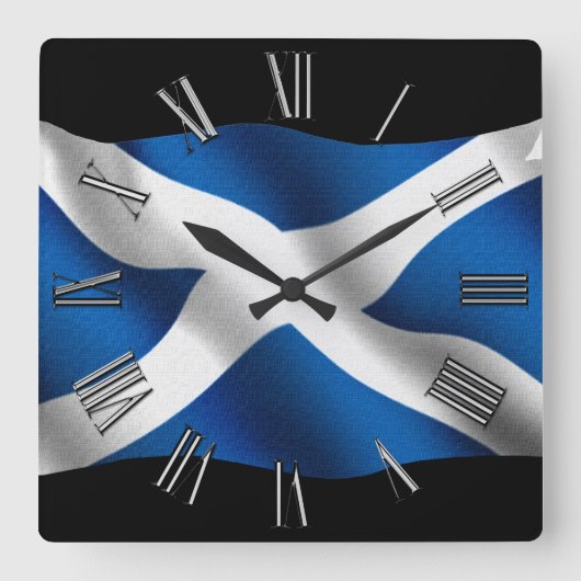 SCOTLAND Flag Proud Scots Patriotic Wall Clock Vierkante Klok (Voorkant)