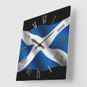 SCOTLAND Flag Proud Scots Patriotic Wall Clock Vierkante Klok (Hoek)