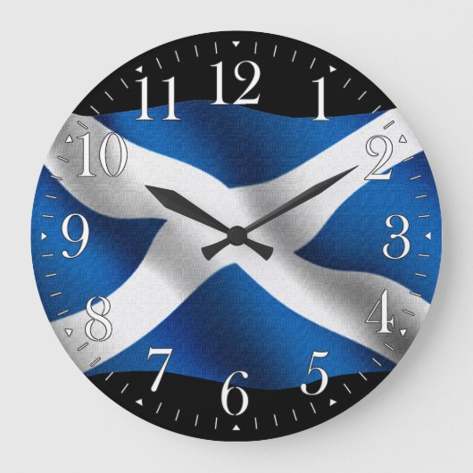 SCOTLAND Flag Proud Scots Patriottic Wall Clock Grote Klok (Voorkant)
