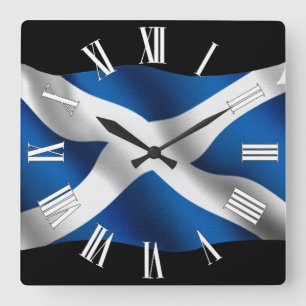 SCOTLAND Flag Proud Scots Patriottic Wall Clock Vierkante Klok