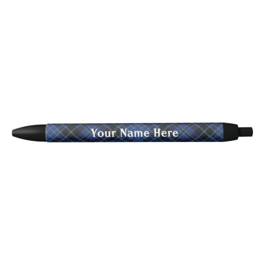 Scotland Forever Blue & Black Clergy Tartan Zwarte Inkt Pen (Voorkant)