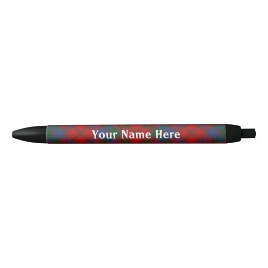 Scotland Forever Clan Robertson Donnachaidh Tartan Zwarte Inkt Pen (Voorkant)