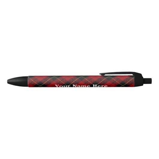Scotland Forever Clan Wallace Tartan Zwarte Inkt Pen (Bovenkant)
