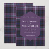 Scotland Forever Tartan Invitation Kaart (Voorkant / Achterkant)