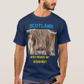Scotland Funny Long Hair Koe T-shirt (Voorkant)