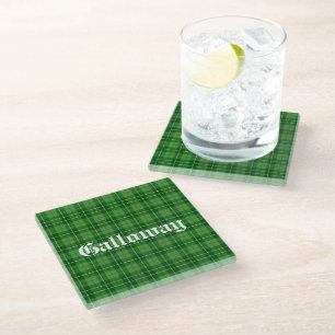 Scotland Galloway District Tartan Gepersonaliseerd Glazen Onderzetter