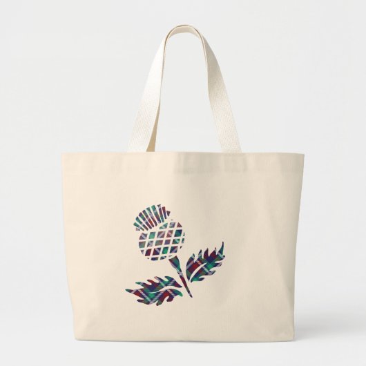 Scotland Gifts Scottish Thistle Tartan Pset Gift Grote Tote Bag (Voorkant)