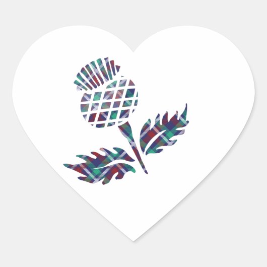 Scotland Gifts Scottish Thistle Tartan Pset Gift Hart Sticker (Voorkant)