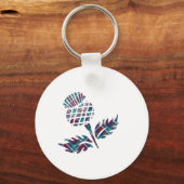 Scotland Gifts Scottish Thistle Tartan Pset Gift Sleutelhanger (Voorkant)