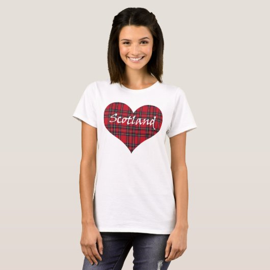 Scotland Heart Tartan T-Shirt (Voorkant volledig)