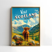 Scotland Highlands Vintage Travel Poster Koe