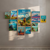 Scotland Highlands Vintage Travel Poster Koe