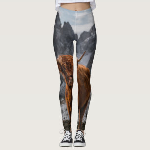 Scotland Koe Mountains: Natuur Fotografie Leggings