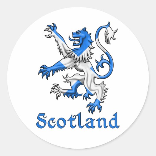Scotland Lion Rampant Ronde Sticker (Voorkant)