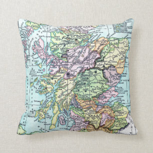 Scotland Map Black Watch Tartan Pset Pillow Kussen