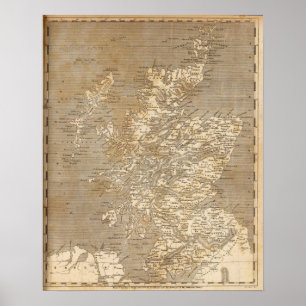 Scotland Map door Arrowsmith Poster