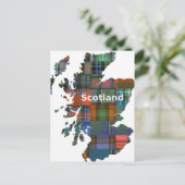 Scotland Map Multi Tartan Briefkaart (Staand voorkant)