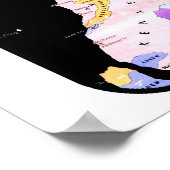 Scotland Map Scottish Clan Names Locations Afbeeld Poster (Hoek)