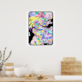 Scotland Map Scottish Clan Names Locations Afbeeld Poster (Keuken)