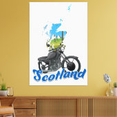 Scotland Motorcycle map reisposer Canvas Afdruk (Insitu (Woonkamer))