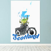 Scotland Motorcycle map reisposer Canvas Afdruk (Insitu (Houten vloer))