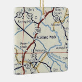 Scotland Neck NC Map Keramisch Ornament (Rechts)