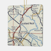 Scotland Neck NC Map Keramisch Ornament (Links)