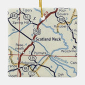 Scotland Neck NC Map Keramisch Ornament (Voorkant)