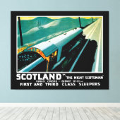 Scotland Night Express Train Canvas Afdruk (Insitu (Houten vloer))