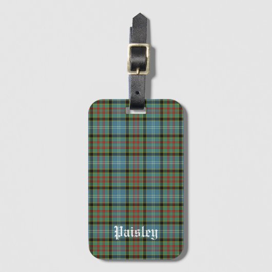 Scotland Paisley District Tartan Gepersonaliseerd Bagagelabel (Voorkant (verticaal))