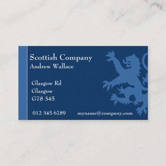 Scotland Rampant Lion Visitekaartje (Voorkant)