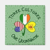 Scotland Rampant USA Ireland Flags Shamrock Name Magneet (Voorkant)