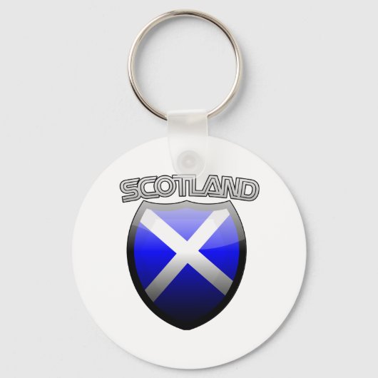 Scotland Retro Glass Sleutelhanger (Voorkant)