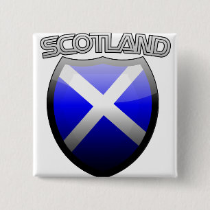 Scotland Retro Glass Vierkante Button 5,1 Cm