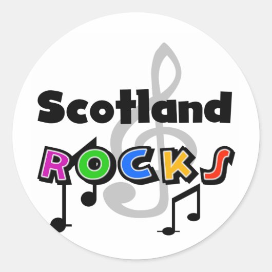Scotland Rocks Ronde Sticker (Voorkant)