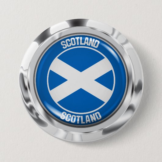Scotland Round Emblem Ronde Button 7,6 Cm (Voorkant)