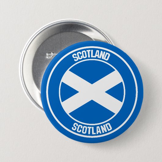 Scotland Round Emblem Ronde Button 7,6 Cm (Voorkant /achterkant)