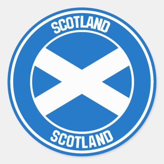Scotland Round Emblem Ronde Sticker (Voorkant)